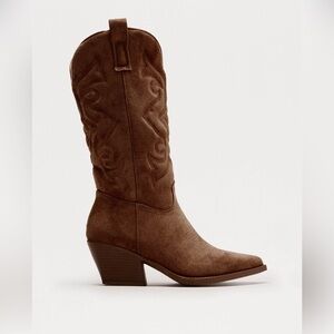 Fashion Nova Brown Heeled Boots